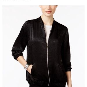 Macy’s Black satin bomber